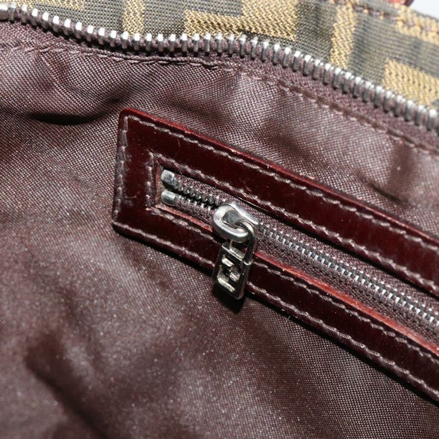 【日本直送】FENDI Zucca帆布手提包 黑色棕色 正品 gh2047-20