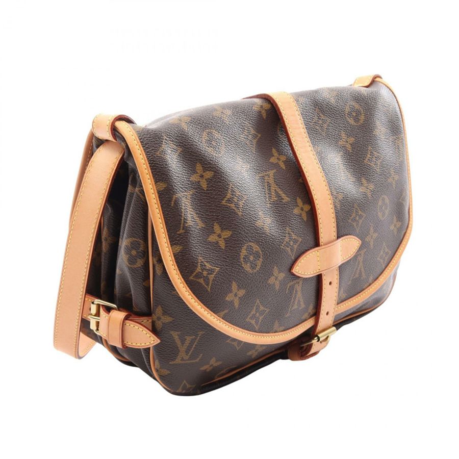 路易威登 Saumur 30 肩背包 M42256 Monogram 帆布皮革棕色 LV-1