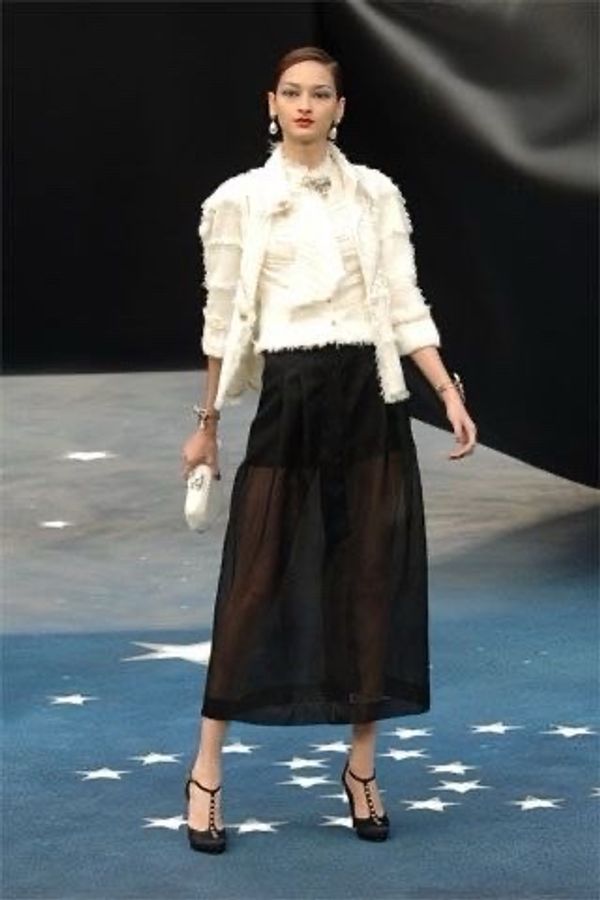 Chanel 08年春夏系列秀款奶黄色收腰七分袖上衣外套-7