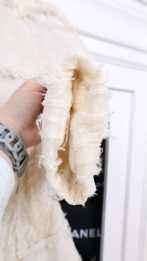 Chanel 08年春夏系列秀款奶黄色收腰七分袖上衣外套-13