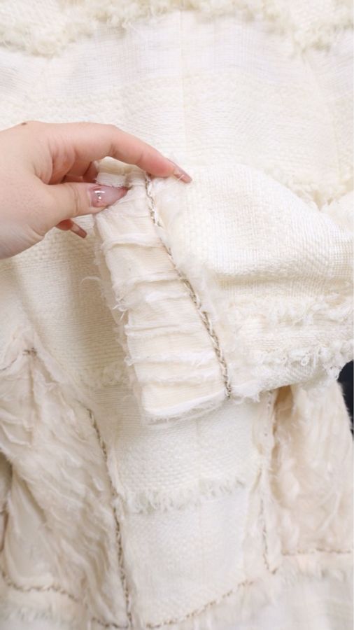 Chanel 08年春夏系列秀款奶黄色收腰七分袖上衣外套-19
