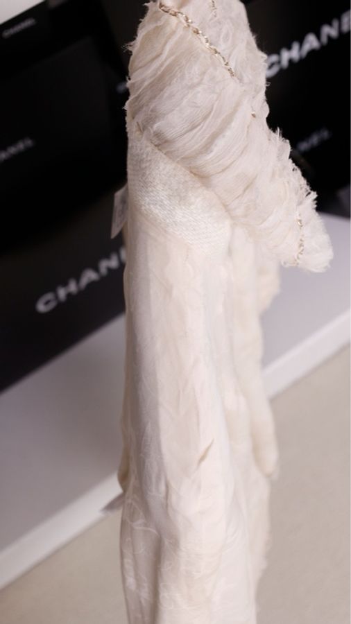 Chanel 08年春夏系列秀款奶黄色收腰七分袖上衣外套-21