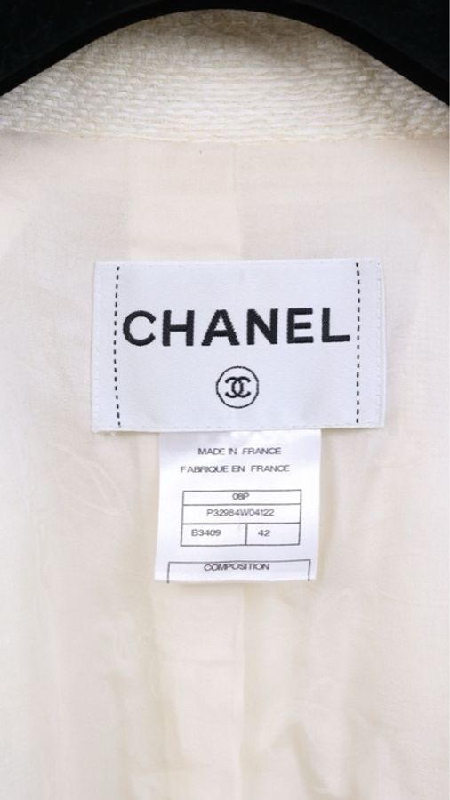 Chanel 08年春夏系列秀款奶黄色收腰七分袖上衣外套-31