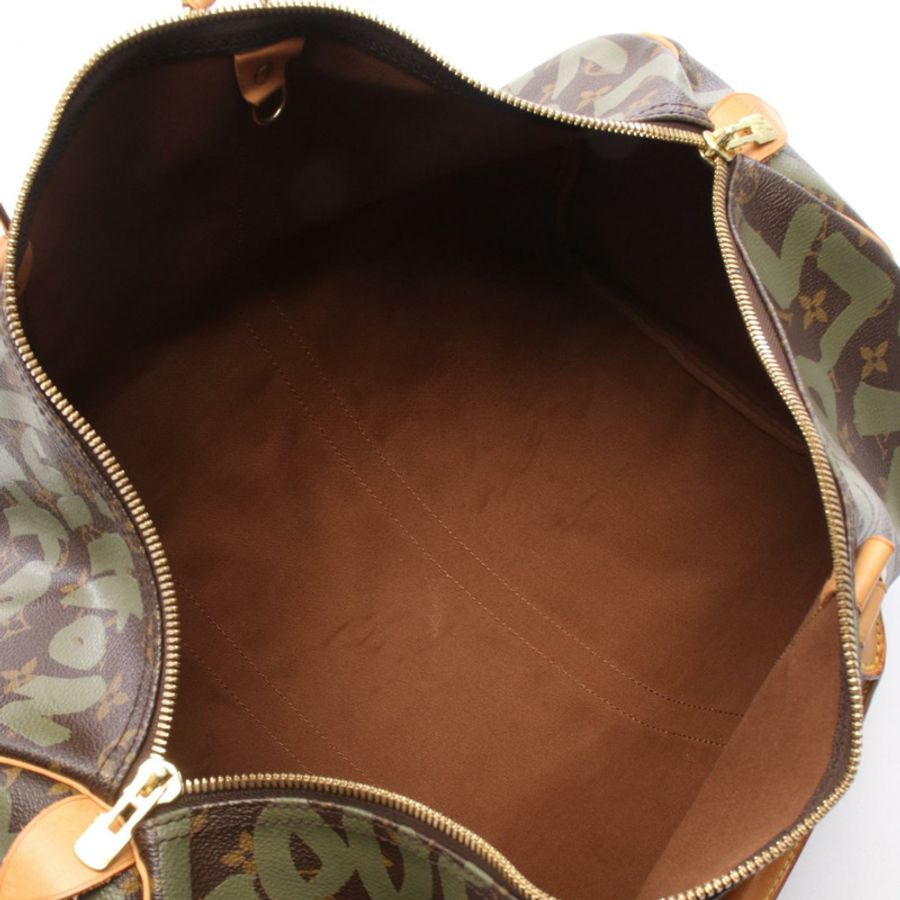 路易威登 Keepall 50 旅行手提包 M92196 Monogram Graffiti 皮革 卡其色-2