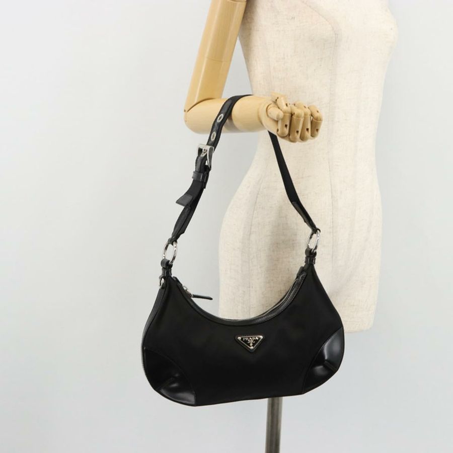 【日本直送】PRADA 單肩包 尼龍 黑色 銀色 正品 yk20451SAM-23