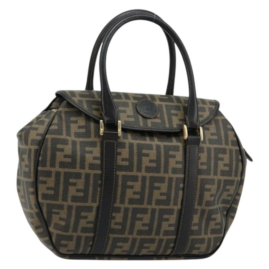 【日本直送】FENDI Zucca帆布手提包 黑色棕色 正品 182969V-0