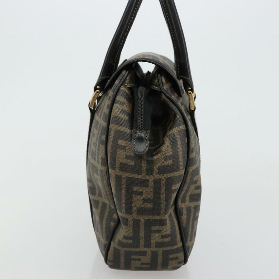 【日本直送】FENDI Zucca帆布手提包 黑色棕色 正品 182969V-2