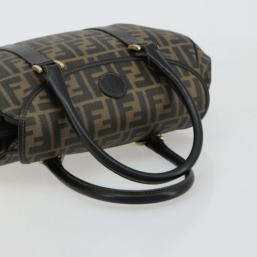 【日本直送】FENDI Zucca帆布手提包 黑色棕色 正品 182969V-6