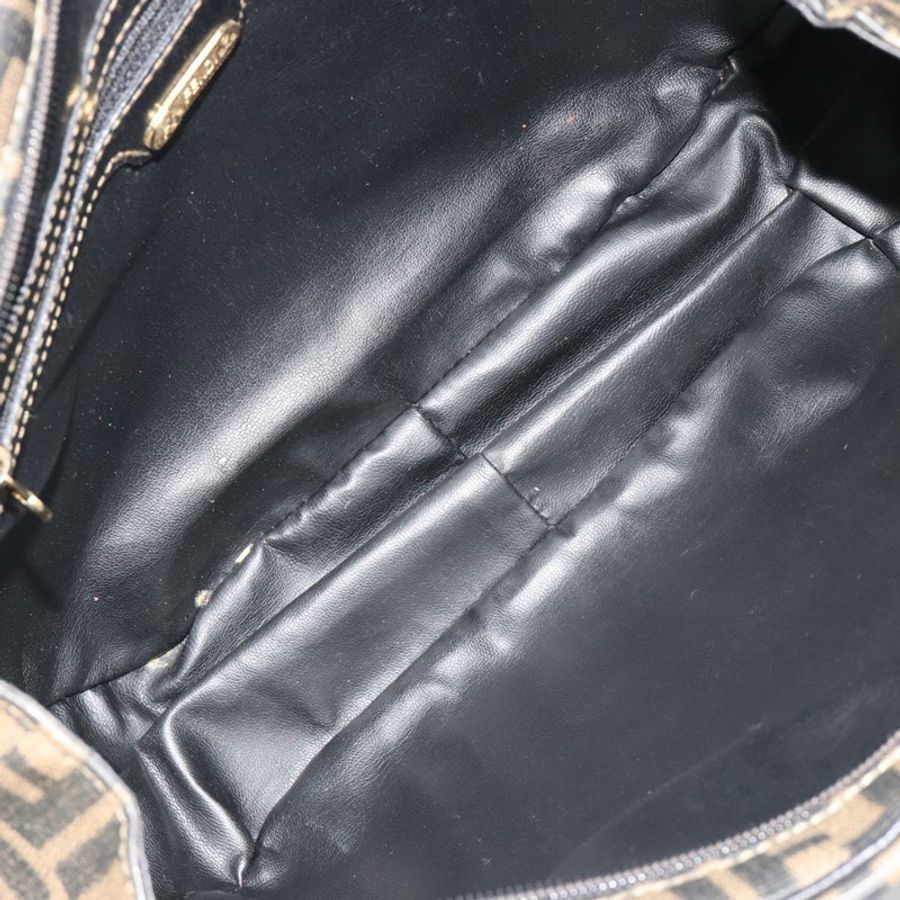 【日本直送】FENDI Zucca帆布手提包 黑色棕色 正品 182969V-9