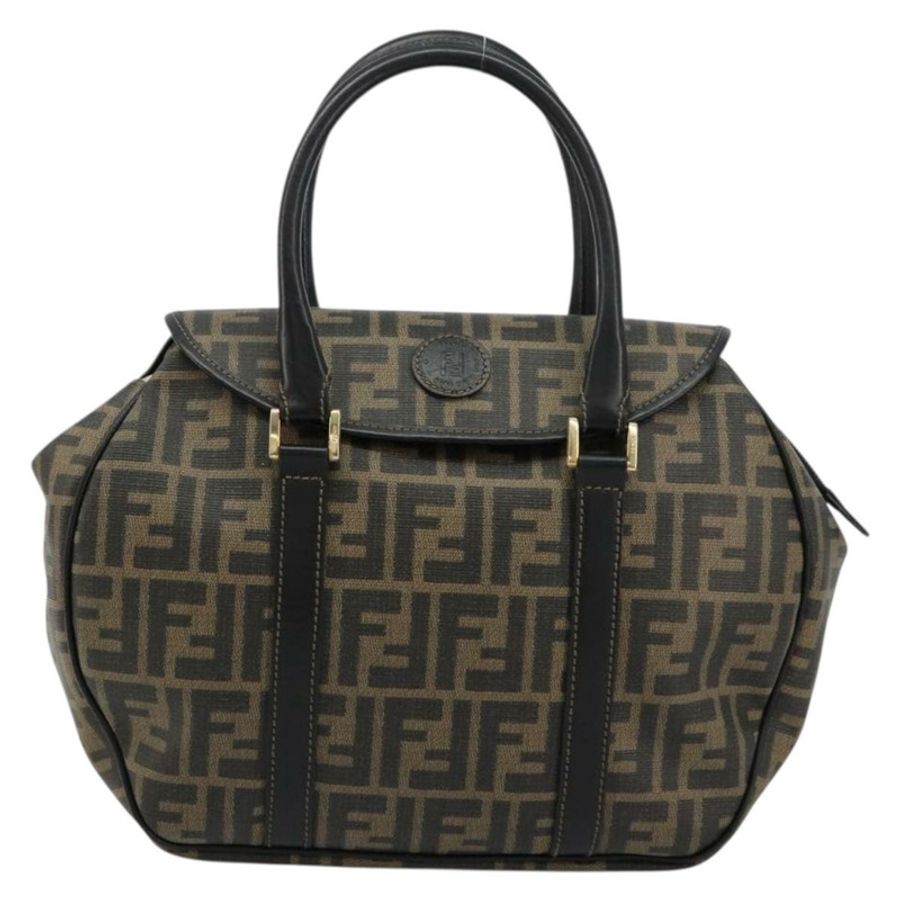 【日本直送】FENDI Zucca帆布手提包 黑色棕色 正品 182969V-12