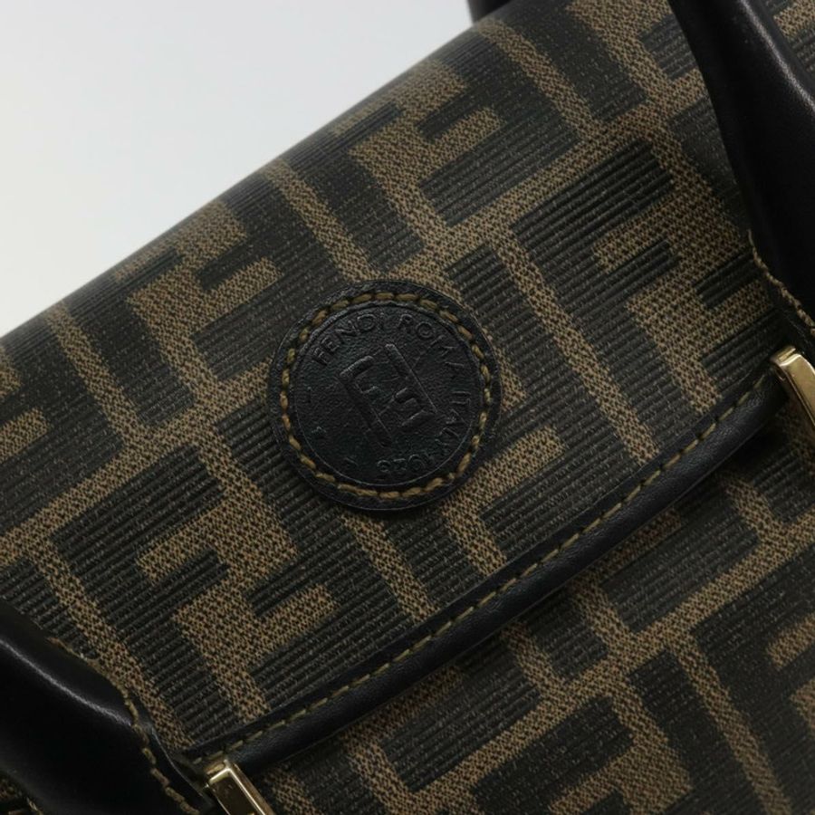 【日本直送】FENDI Zucca帆布手提包 黑色棕色 正品 182969V-17