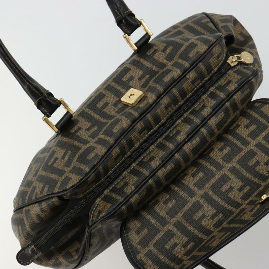 【日本直送】FENDI Zucca帆布手提包 黑色棕色 正品 182969V-19