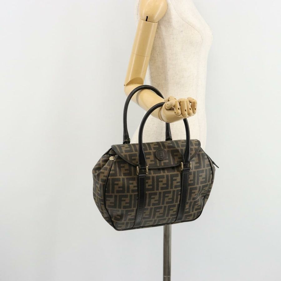 【日本直送】FENDI Zucca帆布手提包 黑色棕色 正品 182969V-25