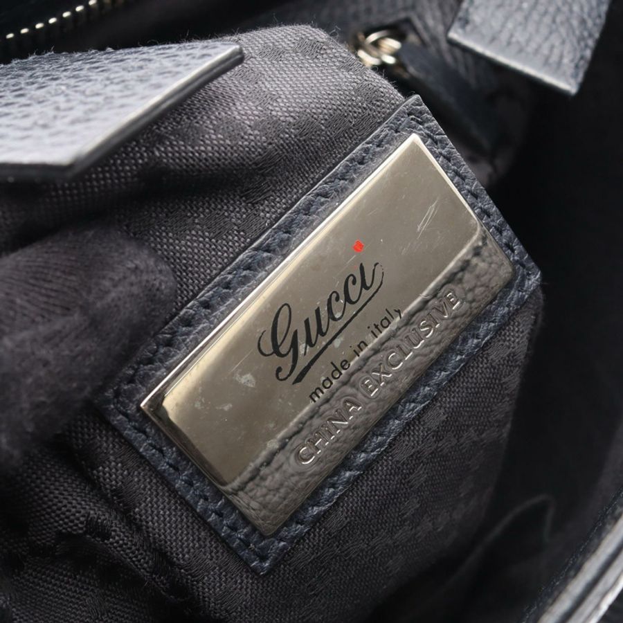 GUCCI 2WAY 手提包 387078 皮革 海軍藍 二手 男女通用-4