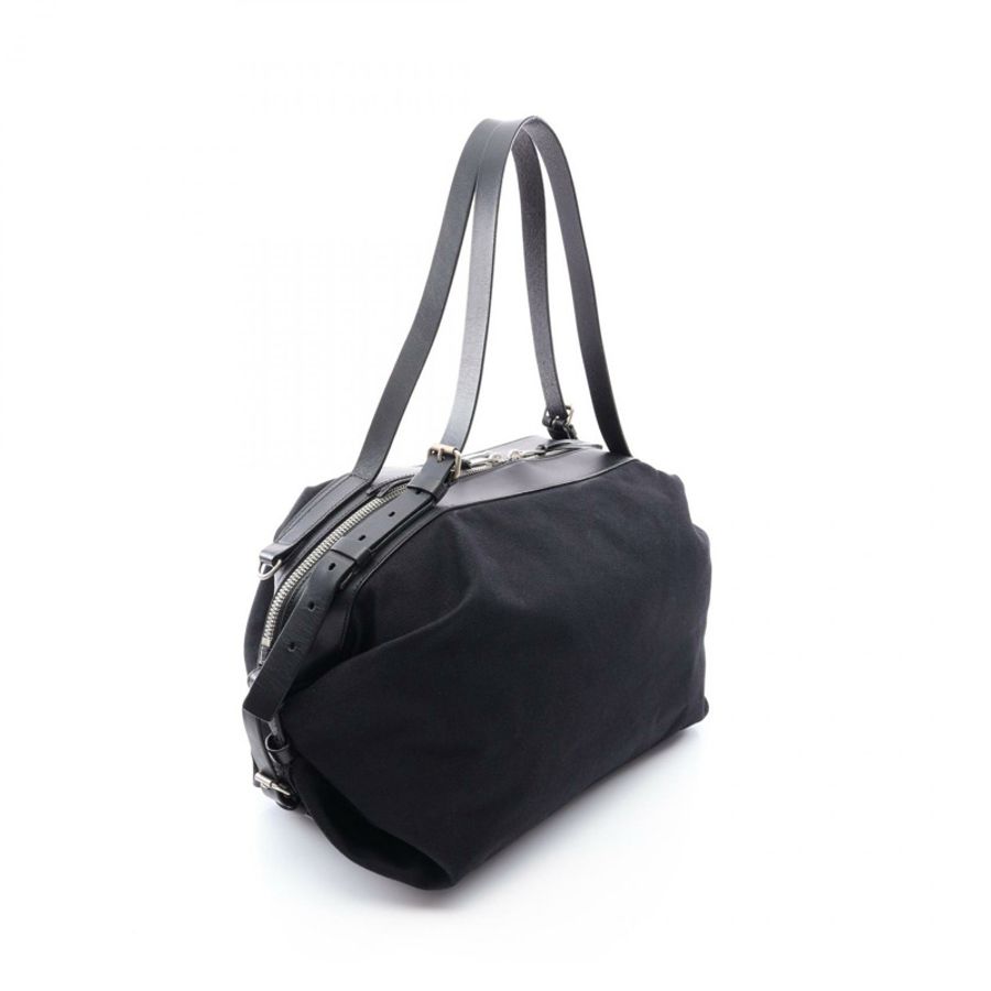 SAINT LAURENT PARIS ID Convertible 2WAY Shoulder Bag GUE466989 帆布皮革 黑色 二手 女士-1