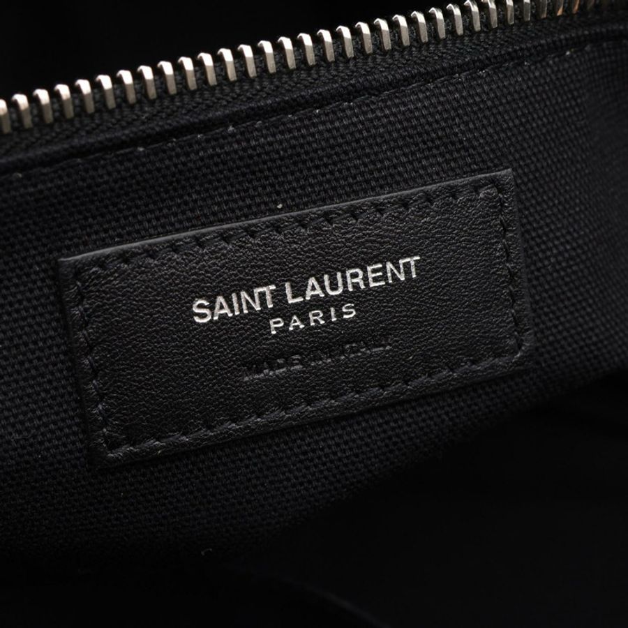 SAINT LAURENT PARIS ID Convertible 2WAY Shoulder Bag GUE466989 帆布皮革 黑色 二手 女士-3