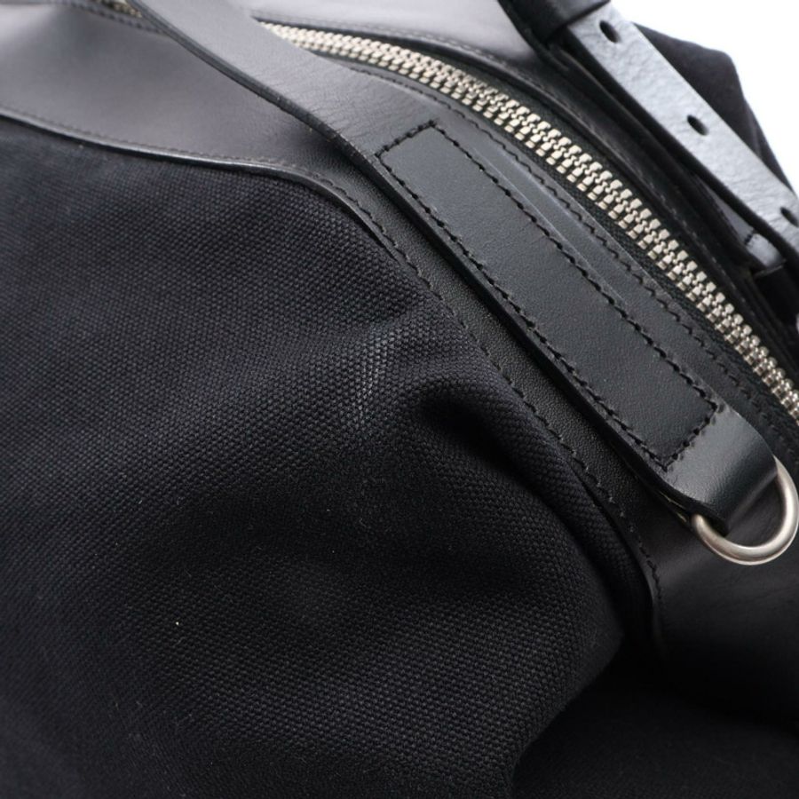 SAINT LAURENT PARIS ID Convertible 2WAY Shoulder Bag GUE466989 帆布皮革 黑色 二手 女士-8