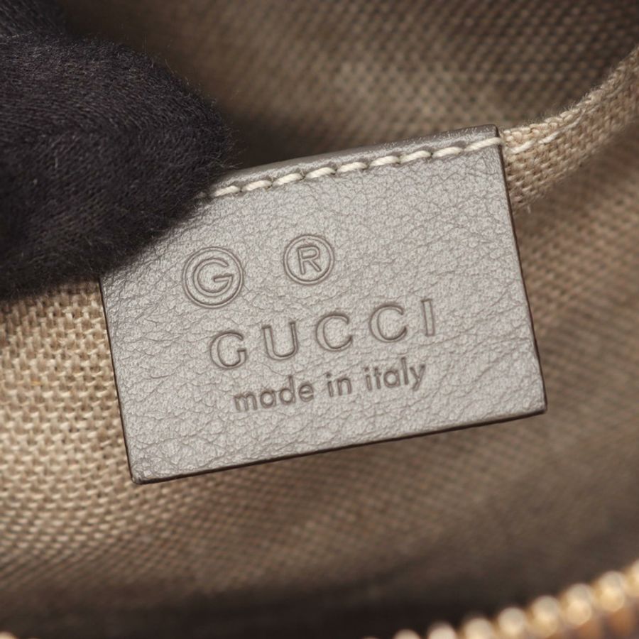 GUCCI BREE MICRO GUCCI SHIMAS 單肩斜背包 449413 皮革 灰色 二手-3