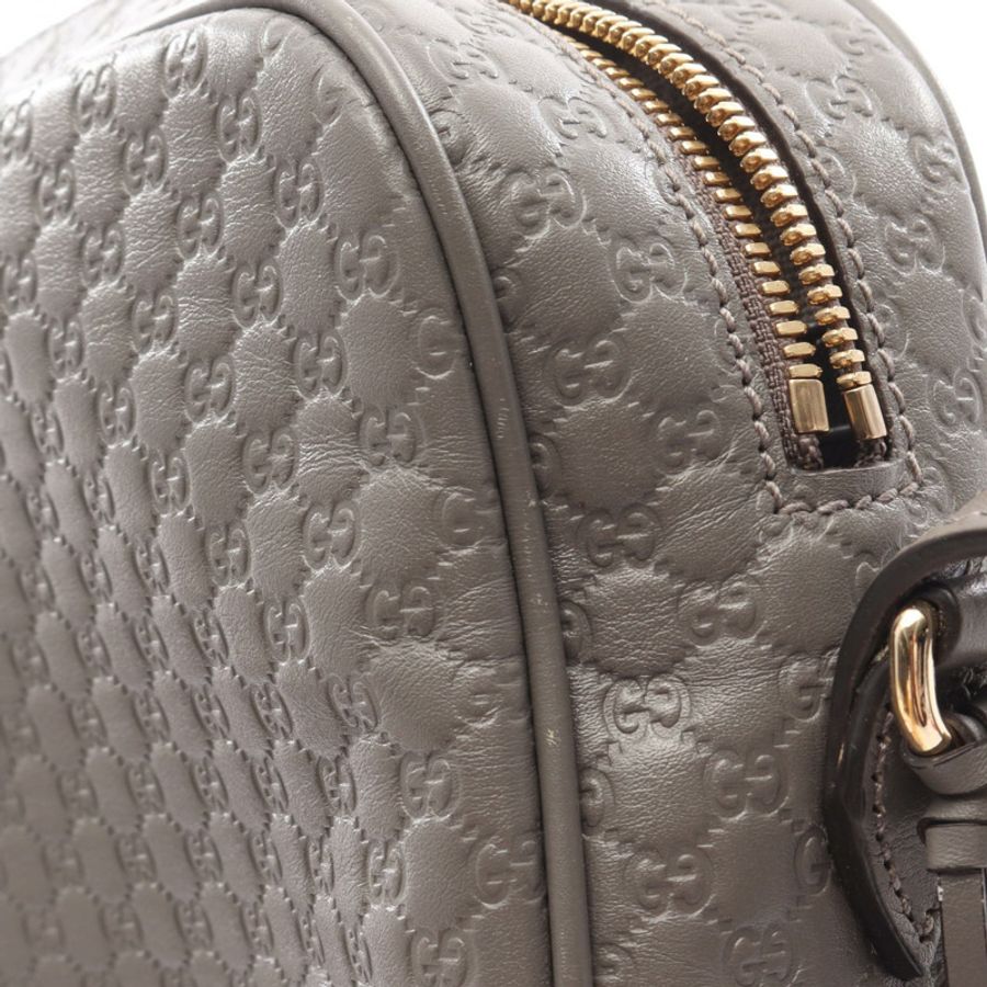 GUCCI BREE MICRO GUCCI SHIMAS 單肩斜背包 449413 皮革 灰色 二手-4
