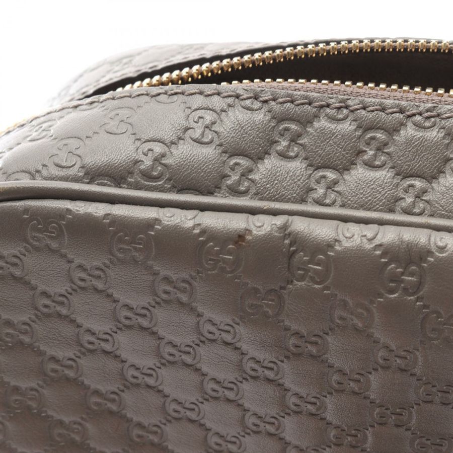 GUCCI BREE MICRO GUCCI SHIMAS 單肩斜背包 449413 皮革 灰色 二手-5