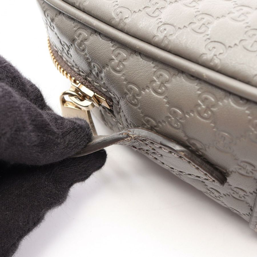 GUCCI BREE MICRO GUCCI SHIMAS 單肩斜背包 449413 皮革 灰色 二手-8