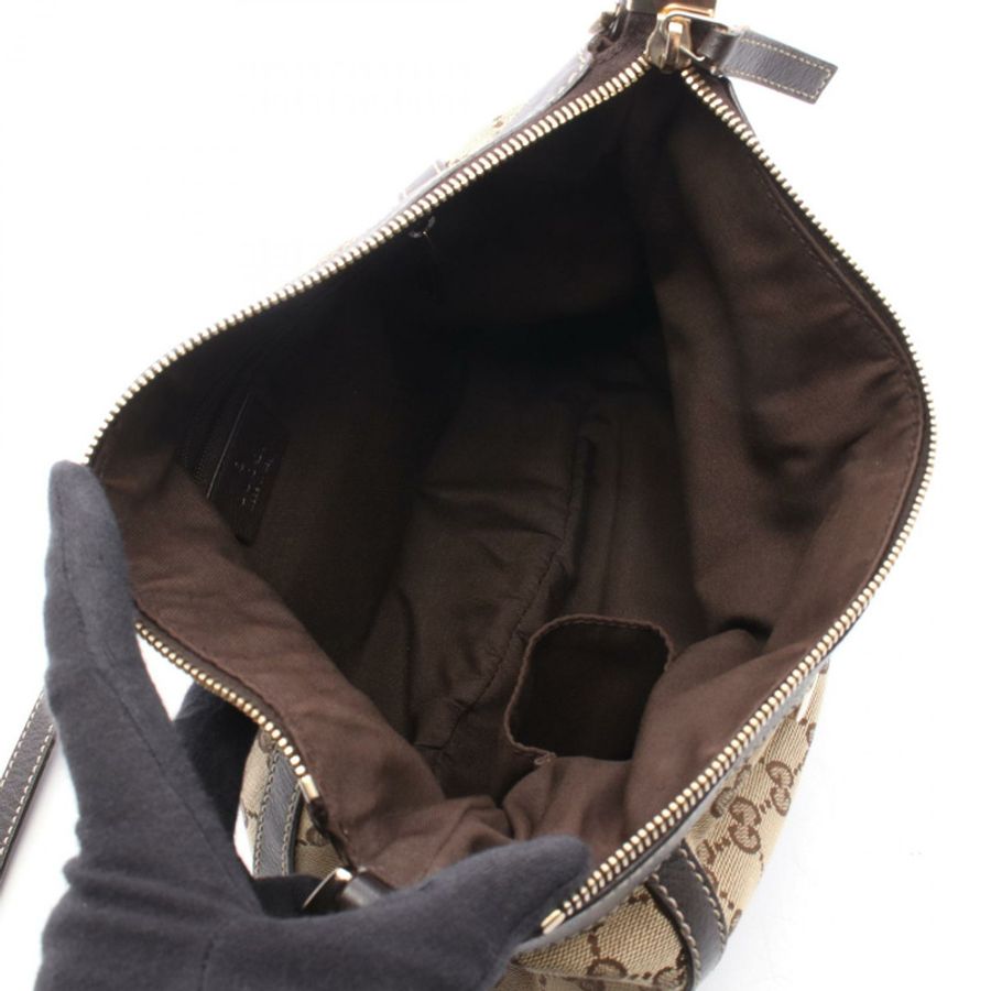 GUCCI Abbey GG帆布單肩斜背包 203257 帆布皮革 米色 二手-2