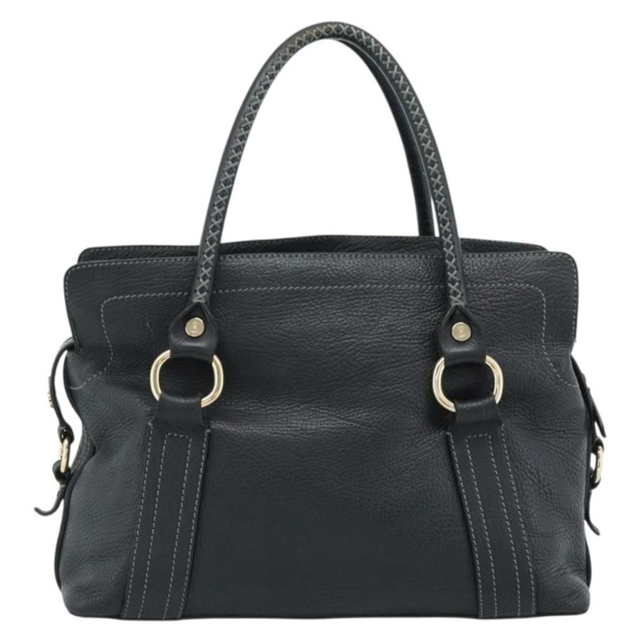 【日本直送】CELINE 手提包 皮革 黑色 金色 正品 bs35584A-1