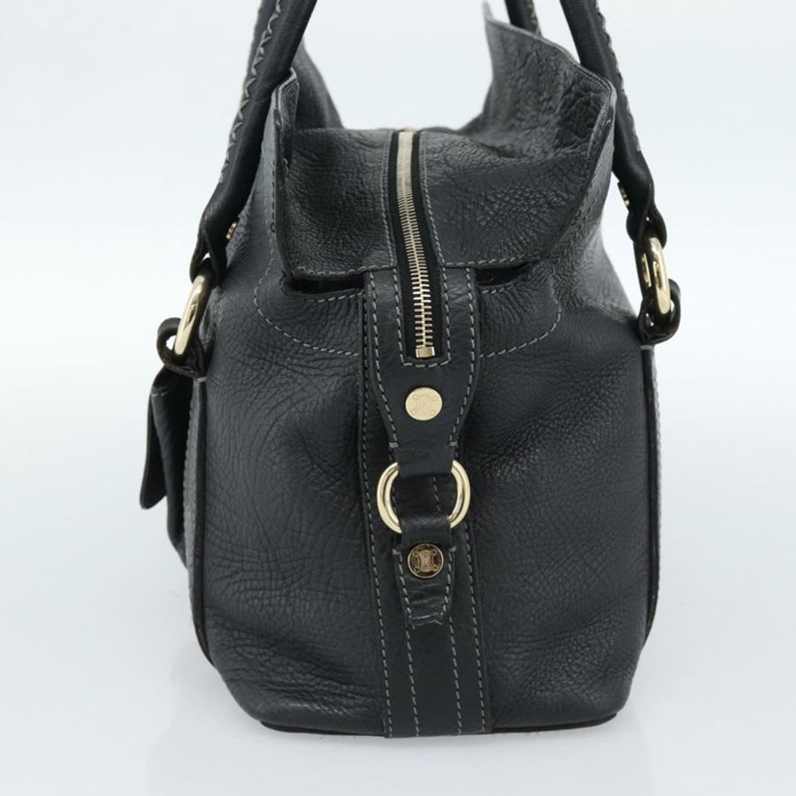 【日本直送】CELINE 手提包 皮革 黑色 金色 正品 bs35584A-3