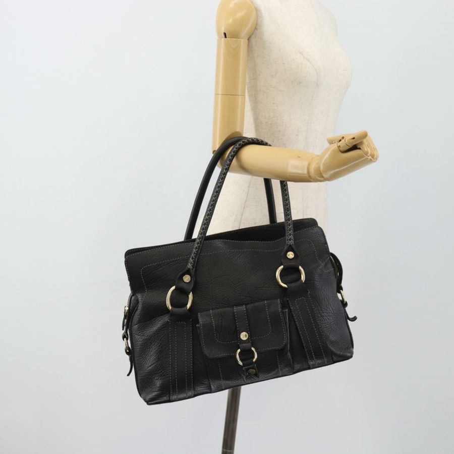 【日本直送】CELINE 手提包 皮革 黑色 金色 正品 bs35584A-23