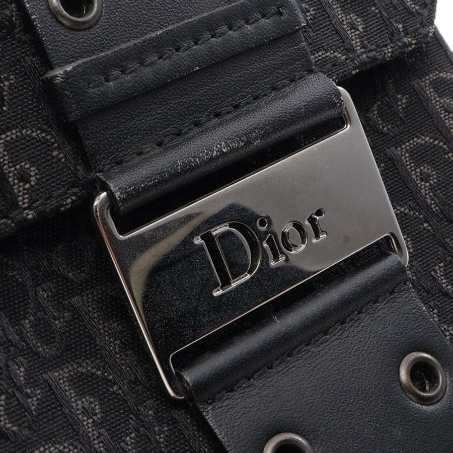 Dior 街頭時尚 Trotter 手提包,帆布皮革材質,黑色,二手女款-8