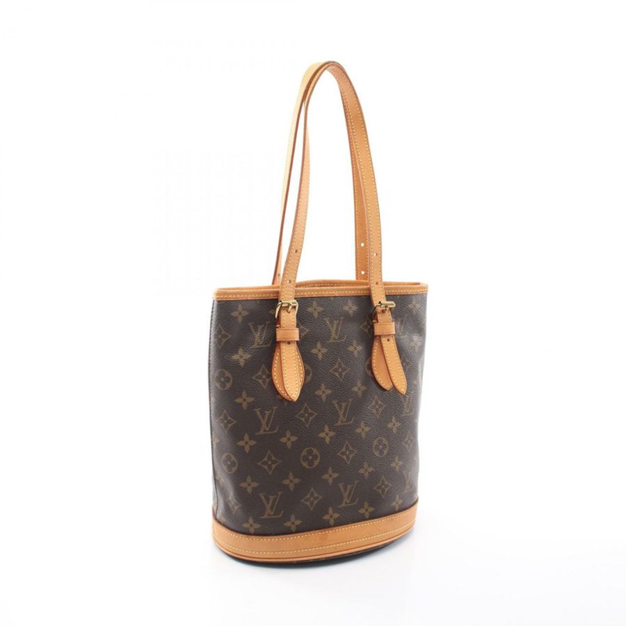 路易威登 (LOUIS VUITTON) 水桶包 PM 手提單肩包 M42238 Monogram 皮革 棕色 二手-1