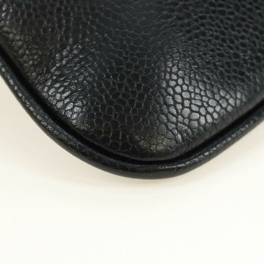 【日本直送】香奈兒腰包 魚子醬皮 黑色 金色 CC 標誌 Auth bs35525V-16