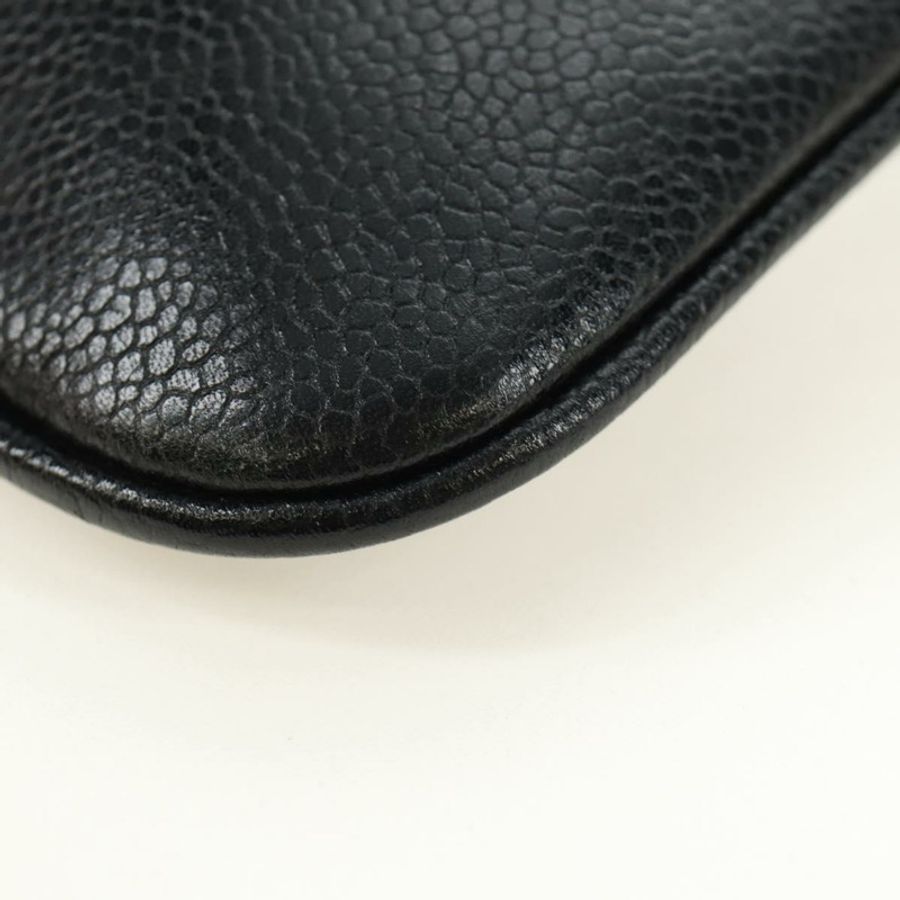 【日本直送】香奈兒腰包 魚子醬皮 黑色 金色 CC 標誌 Auth bs35525V-17