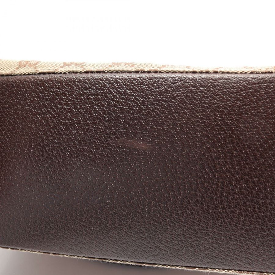 GUCCI GG帆布托特單肩包 115015 皮革 米色 棕色 二手 女士-15