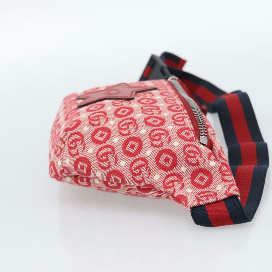 【日本直送】GUCCI 兒童 Sherry 系列腰包 帆布 海軍藍/紅色 502095 正品 ka4751M-3
