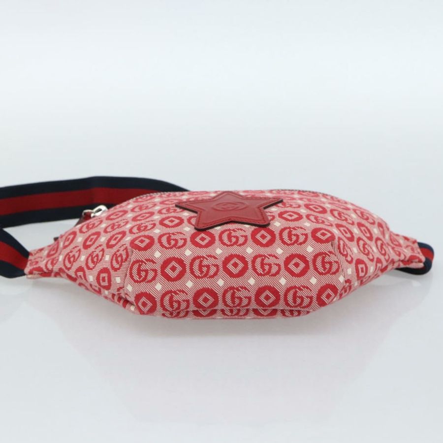 【日本直送】GUCCI 兒童 Sherry 系列腰包 帆布 海軍藍/紅色 502095 正品 ka4751M-4