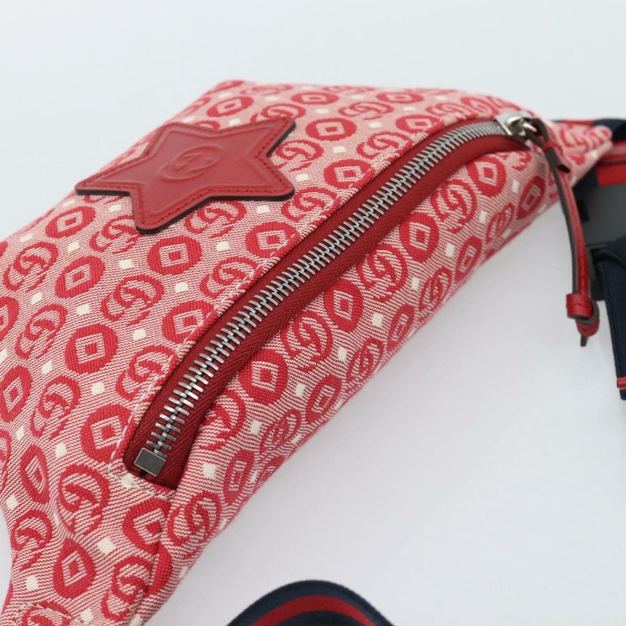 【日本直送】GUCCI 兒童 Sherry 系列腰包 帆布 海軍藍/紅色 502095 正品 ka4751M-5