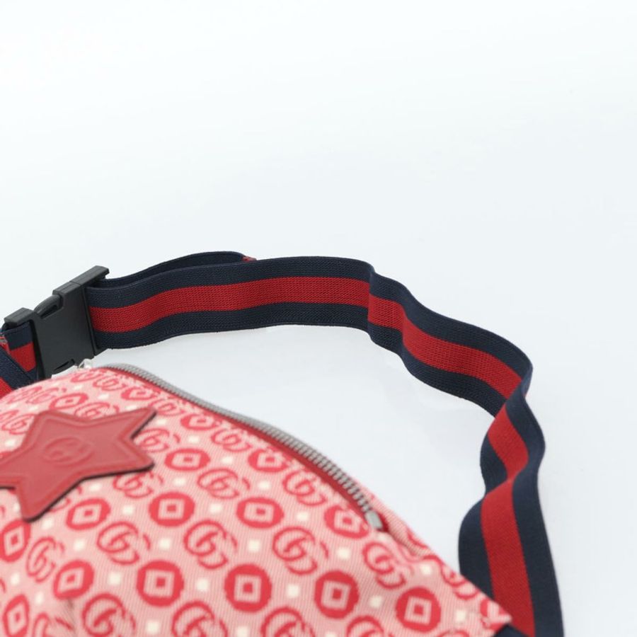 【日本直送】GUCCI 兒童 Sherry 系列腰包 帆布 海軍藍/紅色 502095 正品 ka4751M-7