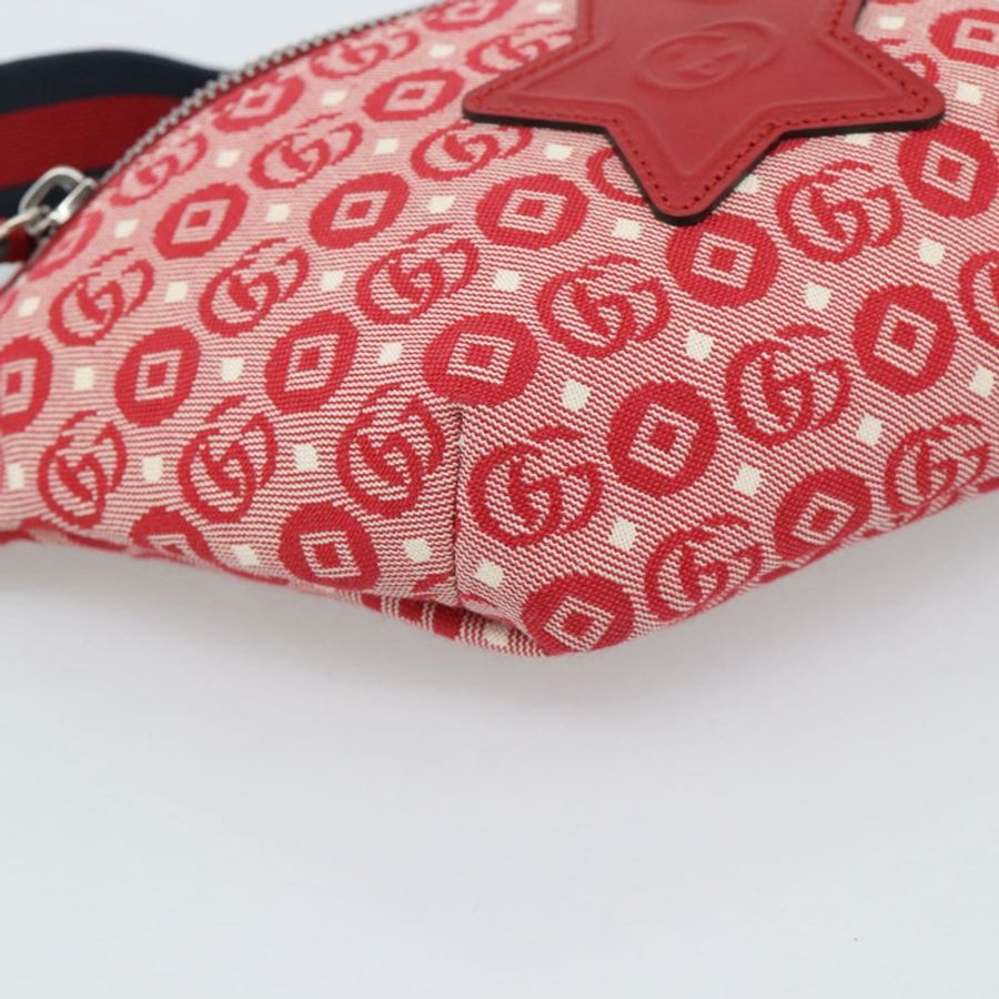 【日本直送】GUCCI 兒童 Sherry 系列腰包 帆布 海軍藍/紅色 502095 正品 ka4751M-14