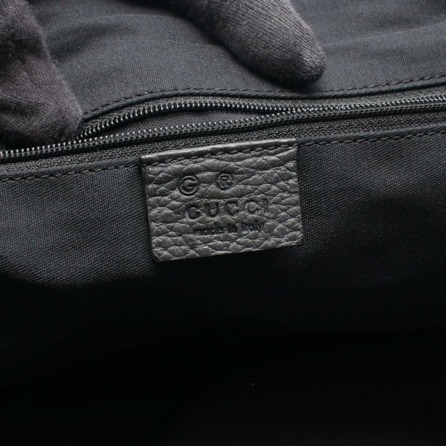 GUCCI GG帆布托特包 238696 帆布皮革 黑色 綠色 二手 女士-3