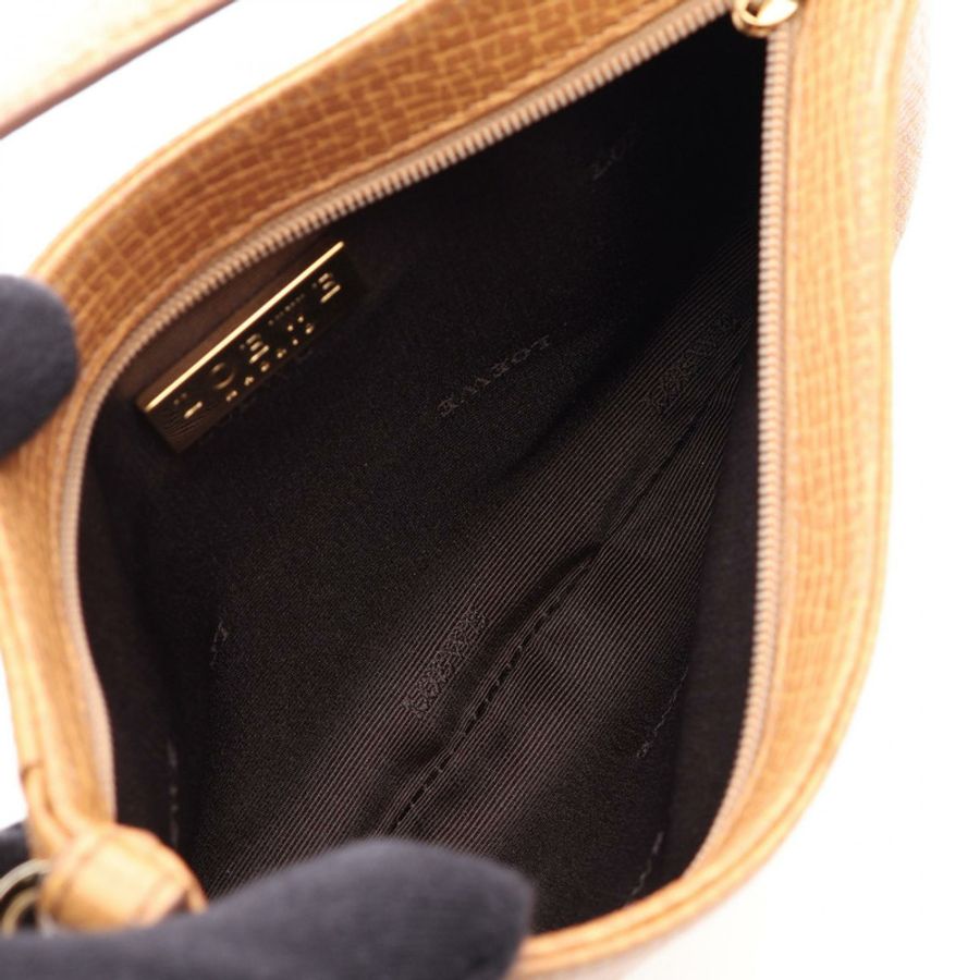 LOEWE Logo 迷你手提包,棕色皮革,二手女款-2