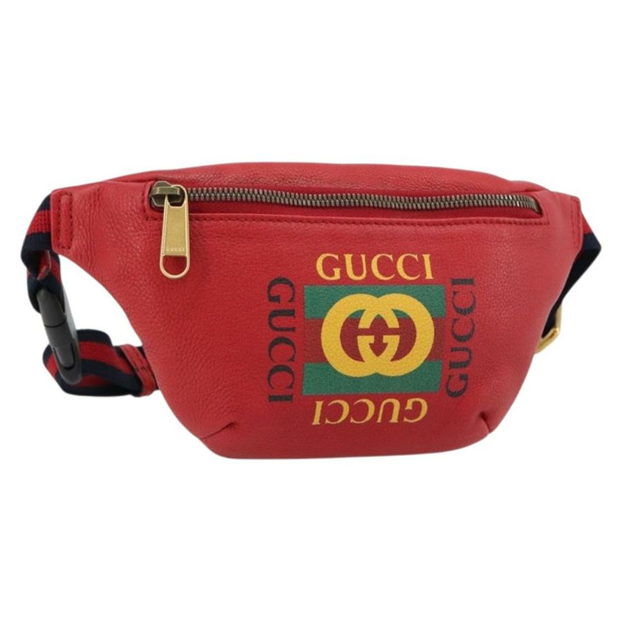 【日本直送】GUCCI Sherry Line 腰包 皮革 紅色 海軍藍 527792 正品 ka4692A-0