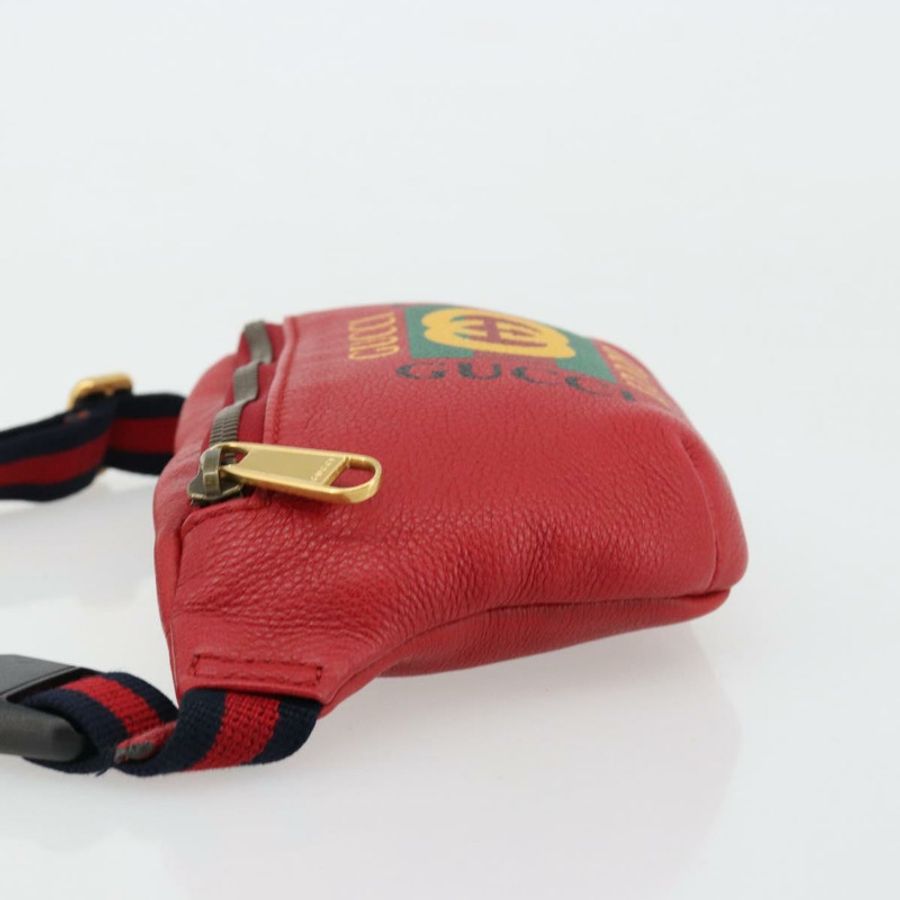 【日本直送】GUCCI Sherry Line 腰包 皮革 紅色 海軍藍 527792 正品 ka4692A-3