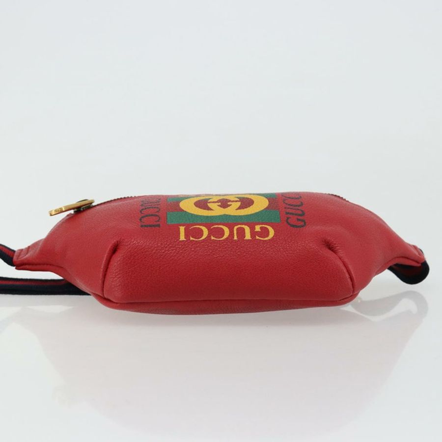 【日本直送】GUCCI Sherry Line 腰包 皮革 紅色 海軍藍 527792 正品 ka4692A-4