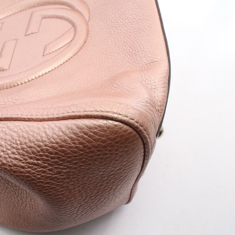 GUCCI Soho Cellarius 互扣式 G 金屬手提包 282309 皮革 粉紅色 二手 女士-5