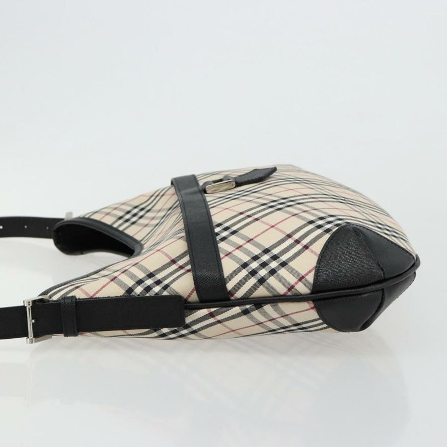 【日本直送】BURBERRY Nova 格紋單肩包帆布皮革米色銀色正品 ka4754V-3