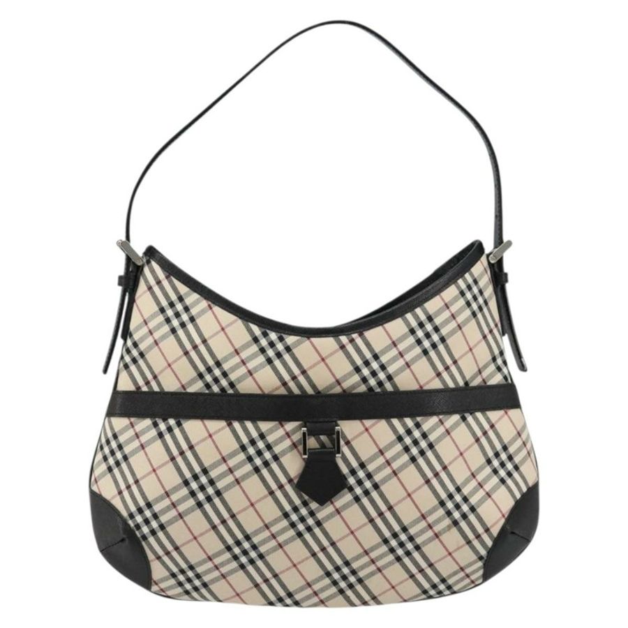 【日本直送】BURBERRY Nova 格紋單肩包帆布皮革米色銀色正品 ka4754V-12
