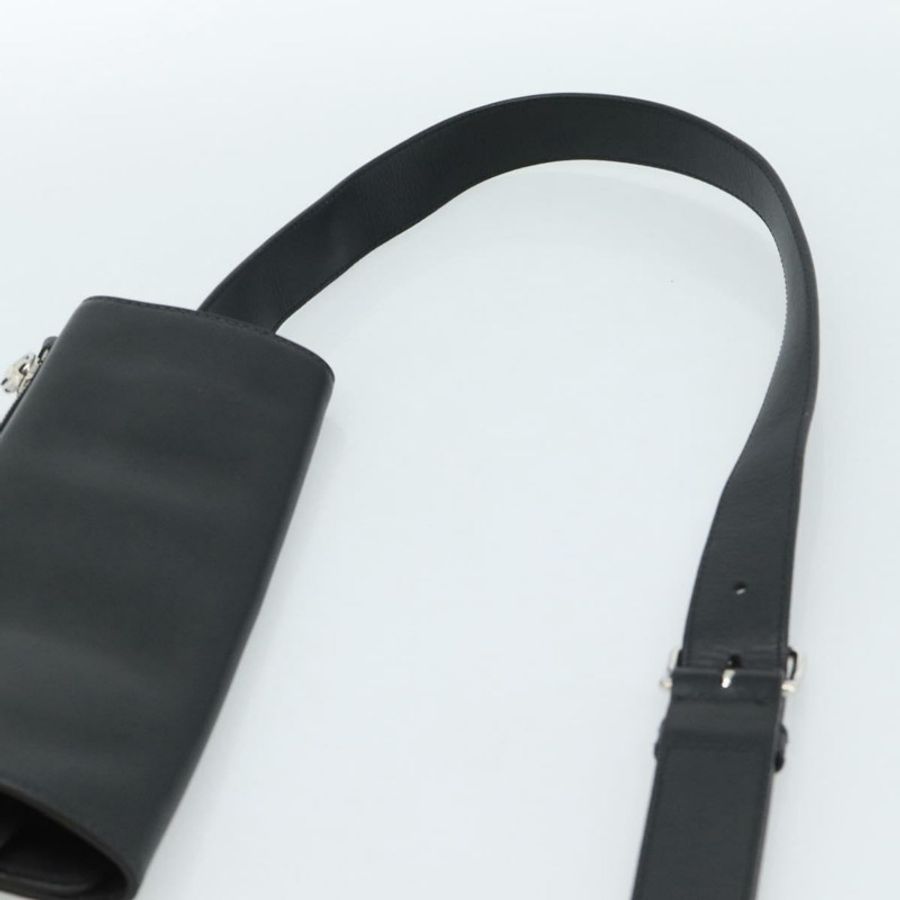 【日本直送】PRADA 三角形肩背包 皮革 黑色 黃色 正品 ka4743SM-13