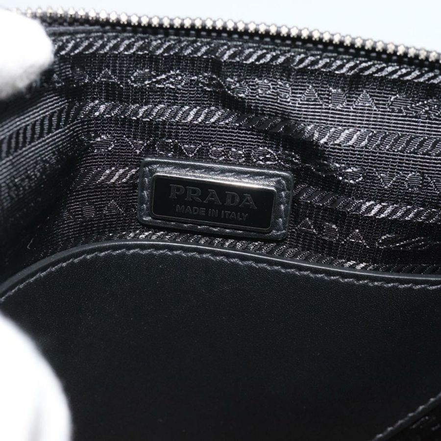 【日本直送】PRADA 三角形肩背包 皮革 黑色 黃色 正品 ka4743SM-27