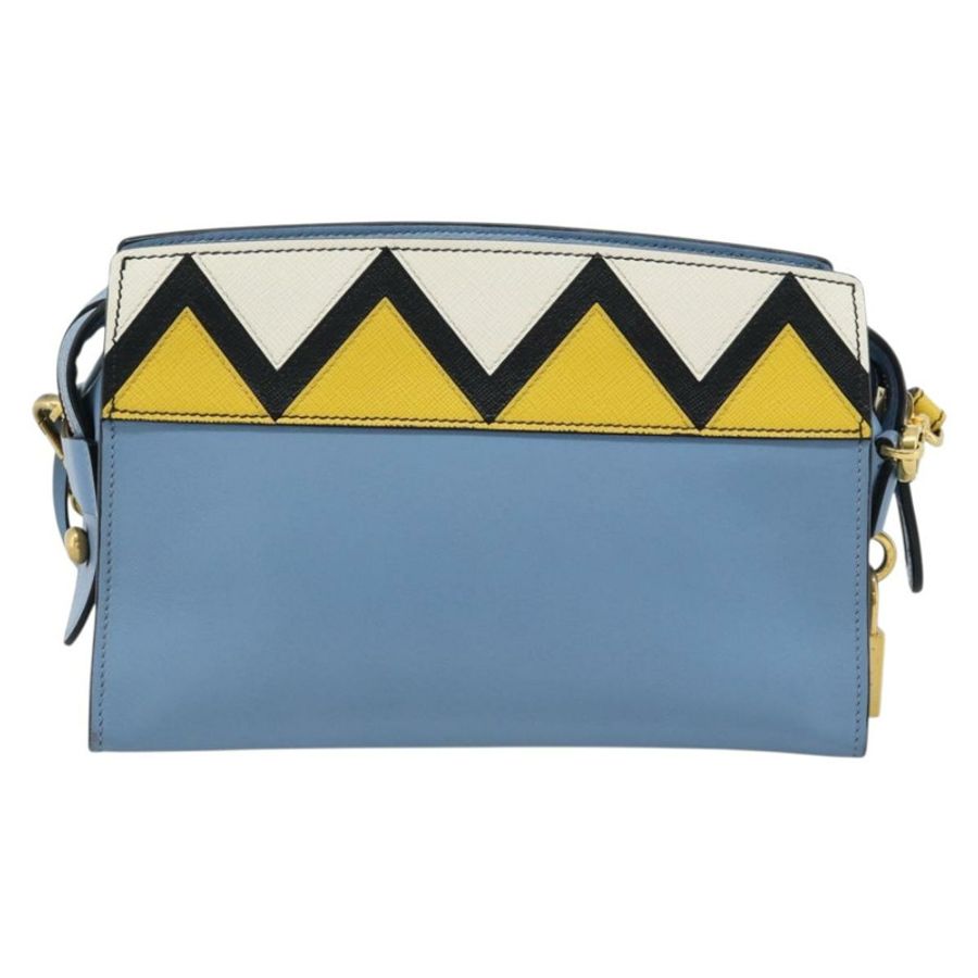 【日本直送】PRADA 淺藍色金色皮革肩背包 正品 ka4742M-1